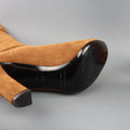 ALBERTA FERRETTI Size 9 Tan Suede Thigh High Boots ALBERTA FERRETTI