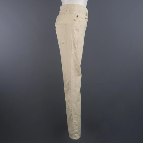 ALEXANDER MCQUEEN Size 6 Beige Denim Side Stripe Skinny Jeans ALEXANDER MCQUEEN