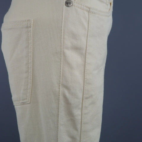 ALEXANDER MCQUEEN Size 6 Beige Denim Side Stripe Skinny Jeans ALEXANDER MCQUEEN