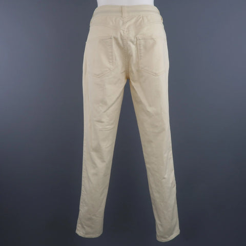 ALEXANDER MCQUEEN Size 6 Beige Denim Side Stripe Skinny Jeans ALEXANDER MCQUEEN