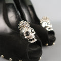 ALEXANDER MCQUEEN Size 7.5 Black Suede Spike Platform Silver Mohawk SKull Pumps ALEXANDER MCQUEEN