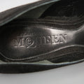 ALEXANDER MCQUEEN Size 7.5 Black Suede Spike Platform Silver Mohawk SKull Pumps ALEXANDER MCQUEEN