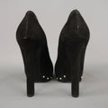 ALEXANDER MCQUEEN Size 7.5 Black Suede Spike Platform Silver Mohawk SKull Pumps ALEXANDER MCQUEEN