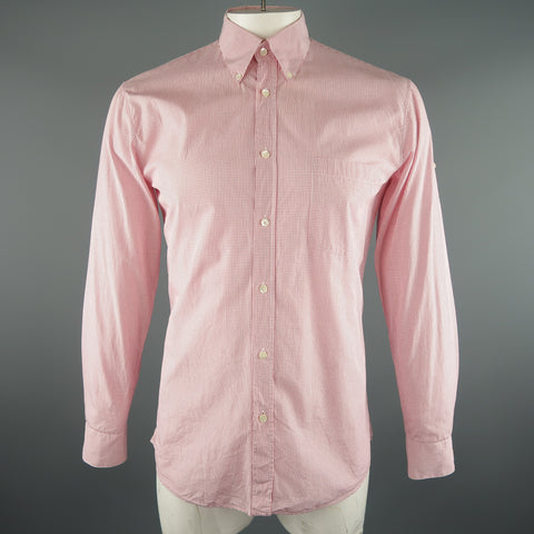 ALEXANDER MCQUEEN Size M Red Tattersall Cotton Long Sleeve Shirt