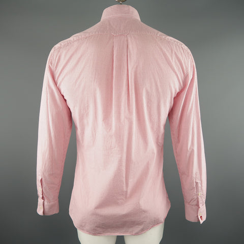 ALEXANDER MCQUEEN Size M Red Tattersall Cotton Long Sleeve Shirt