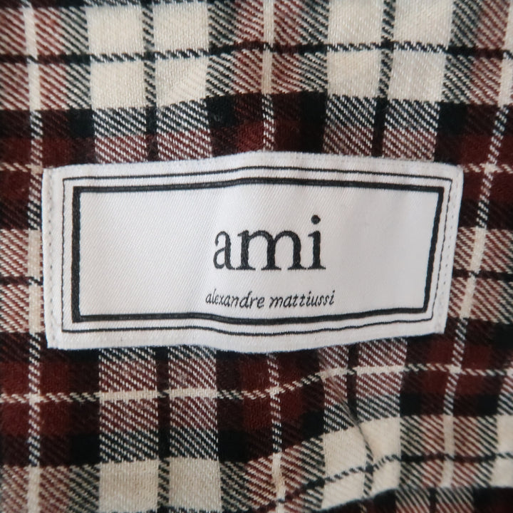 AMI by ALEXANDRE MATTIUSSI Size L Plaid Cotton Button Down Long Sleeve Shirt