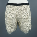 ANDREW GN Size 6 White / Black Wool Blend Floral Lace Shorts ANDREW GN