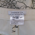 ANDREW GN Size 6 White / Black Wool Blend Floral Lace Shorts ANDREW GN