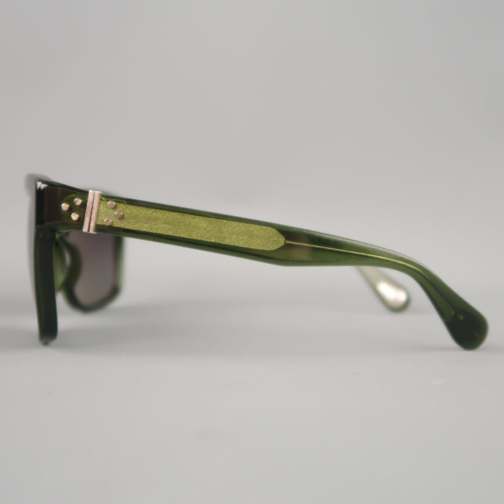 ANN DEMEULEMEESTER Clear Green D Frame Sunglasses