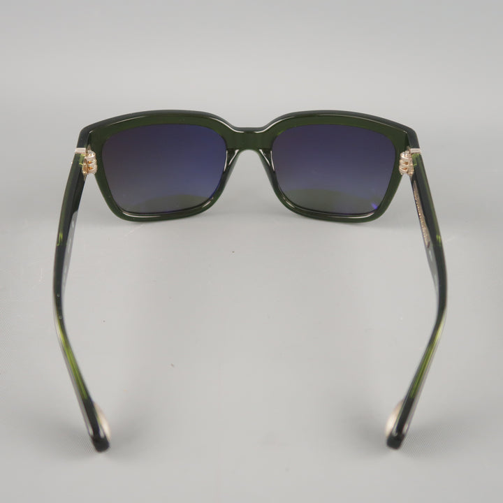 ANN DEMEULEMEESTER Clear Green D Frame Sunglasses