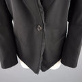 ANN DEMEULEMEESTER Size 6 Black Wool Raw Trim Peak Lapel Blazer ANN DEMEULEMEESTER