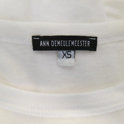 ANN DEMEULEMEESTER Size XS White Sheer Cotton Long Sleeve 'Heaven' T-shirt ANN DEMEULEMEESTER