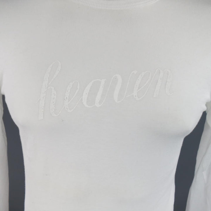 ANN DEMEULEMEESTER Size XS White Sheer Cotton Long Sleeve 'Heaven' T-shirt