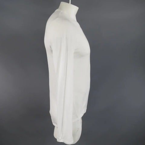 ANN DEMEULEMEESTER Size XS White Sheer Cotton Long Sleeve 'Heaven' T-shirt ANN DEMEULEMEESTER