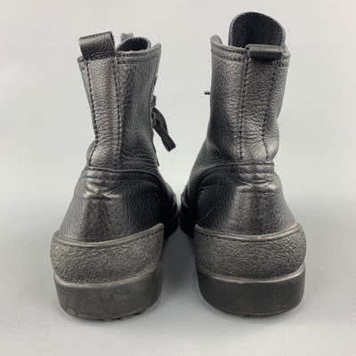 ARCHE Size 8 Black Leather Lace Up Rubber Sole Boots