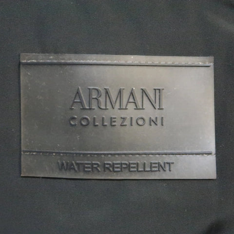 ARMANI COLLEZIONI 40 Black Solid Polyester Hooded  Jacket ARMANI COLLEZIONI