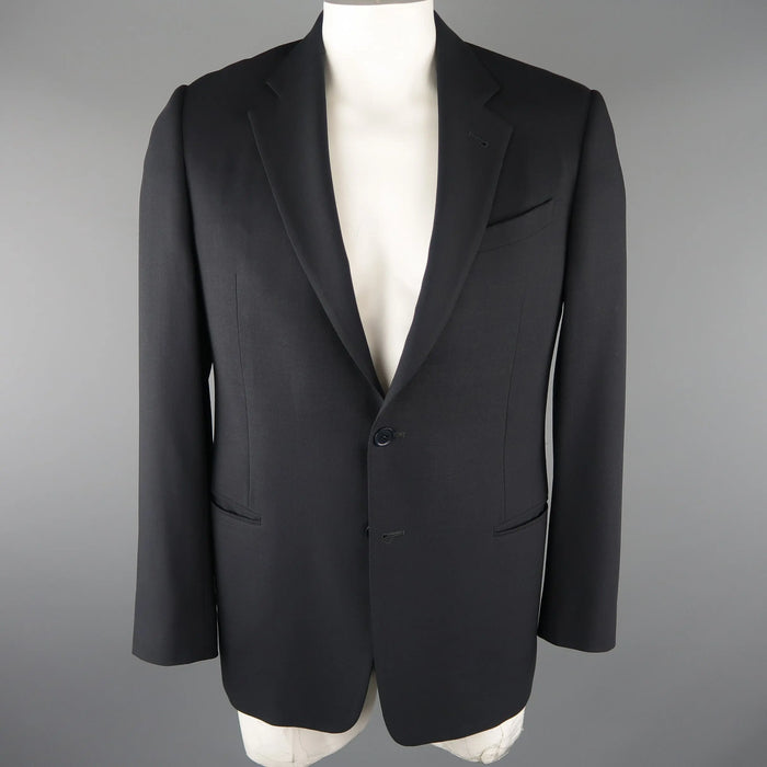 ARMANI COLLEZIONI 42 Regular Navy Solid Wool Blazer / Sport Coat