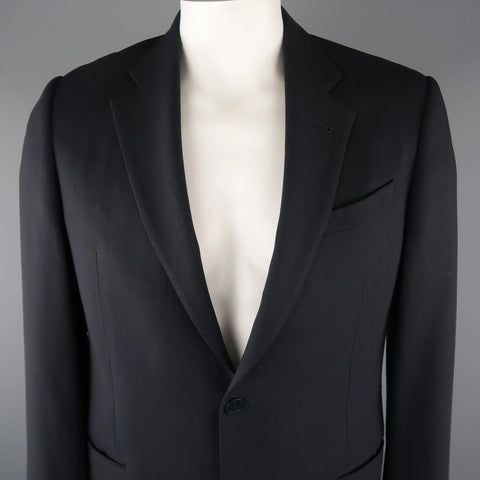 ARMANI COLLEZIONI 42 Regular Navy Solid Wool Blazer / Sport Coat ARMANI COLLEZIONI
