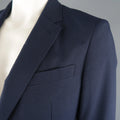 ARMANI COLLEZIONI 44 Navy Stripe Textured Notch Lapel 2 Button Sport Coat ARMANI COLLEZIONI