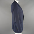 ARMANI COLLEZIONI 44 Navy Stripe Textured Notch Lapel 2 Button Sport Coat ARMANI COLLEZIONI
