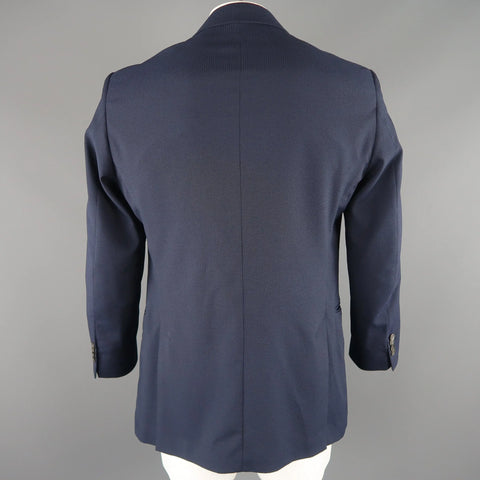 ARMANI COLLEZIONI 44 Navy Stripe Textured Notch Lapel 2 Button Sport Coat ARMANI COLLEZIONI