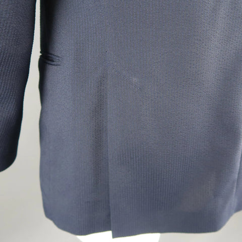ARMANI COLLEZIONI 44 Navy Stripe Textured Notch Lapel 2 Button Sport Coat ARMANI COLLEZIONI