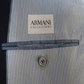 ARMANI COLLEZIONI 44 Navy Stripe Textured Notch Lapel 2 Button Sport Coat ARMANI COLLEZIONI