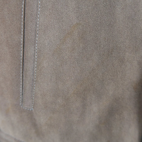 ARMANI COLLEZIONI 46 Taupe Microsuede Pointed Lapel Coat ARMANI COLLEZIONI