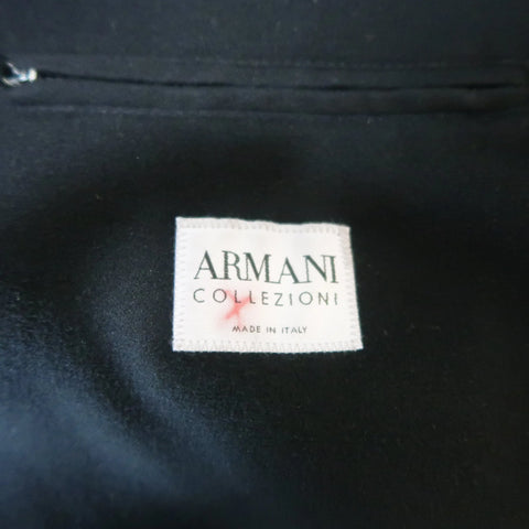 ARMANI COLLEZIONI 46 Taupe Microsuede Pointed Lapel Coat ARMANI COLLEZIONI