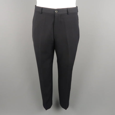 ARMANI COLLEZIONI Size 32 Black Solid Wool 28 Zip Fly Dress Pants ARMANI COLLEZIONI