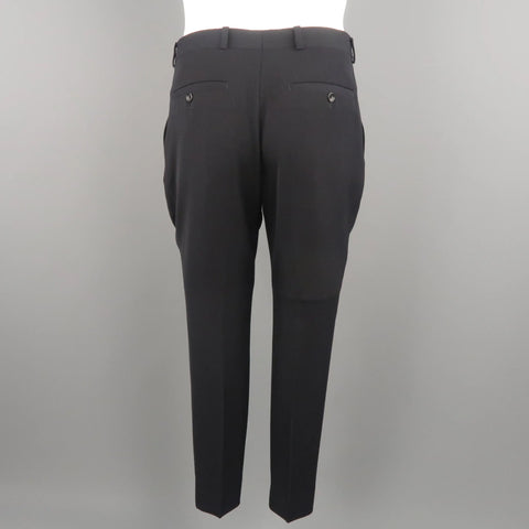 ARMANI COLLEZIONI Size 32 Black Solid Wool 28 Zip Fly Dress Pants ARMANI COLLEZIONI