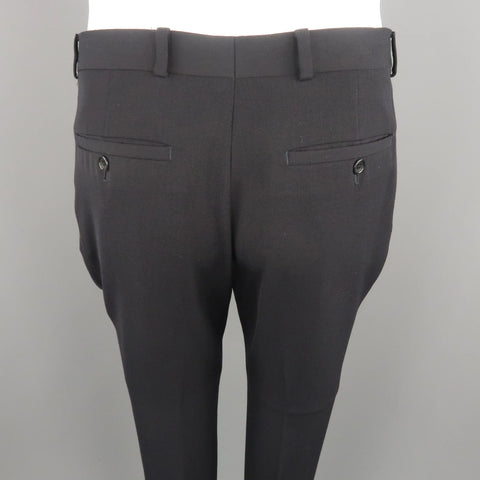 ARMANI COLLEZIONI Size 32 Black Solid Wool 28 Zip Fly Dress Pants ARMANI COLLEZIONI