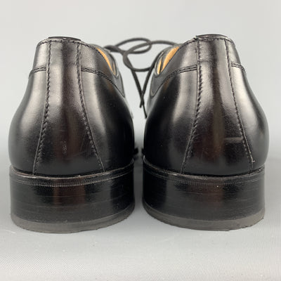ARTHUR BEREN for GRAVATI Size 11 Black Solid Leather Cap Toe Lace Up Shoes