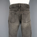 ATTACHMENT Size 32 Charcoal Distressed Washed Denim Diagonal Seam Jeans ATTACHMENT