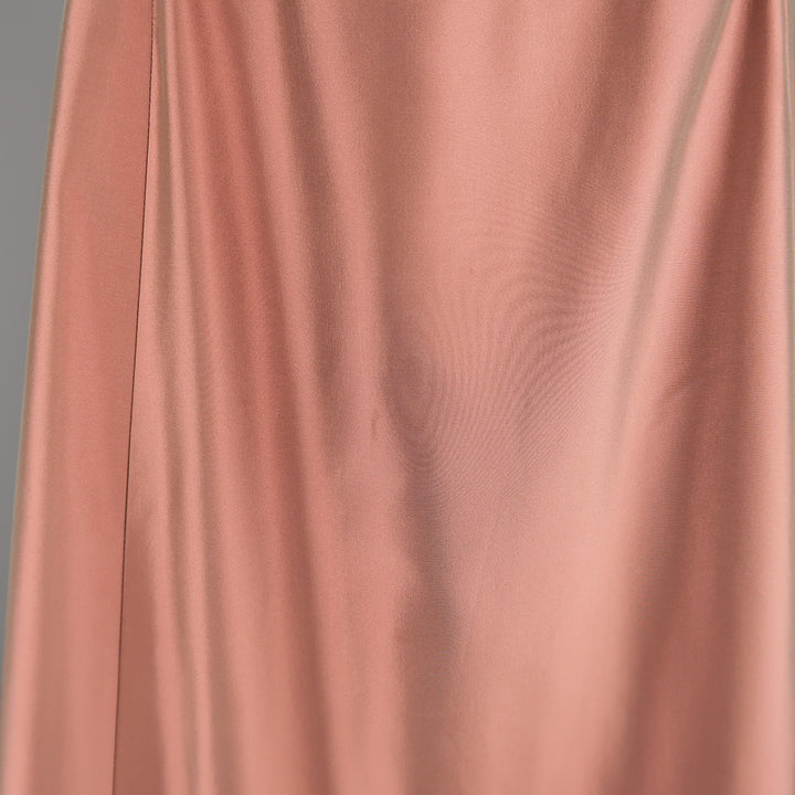 BADGLEY MISCHKA Size 10 Dusty Rose Silk Taffeta Beaded Bodice Evening Gown