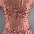 BADGLEY MISCHKA Size 10 Dusty Rose Silk Taffeta Beaded Bodice Evening Gown BADGLEY MISCHKA