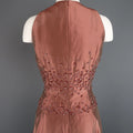BADGLEY MISCHKA Size 10 Dusty Rose Silk Taffeta Beaded Bodice Evening Gown BADGLEY MISCHKA
