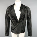 BAJA EAST Size M Black Perforated Ponyhair Leather and Twill Biker Jacket BAJA EAST