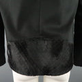 BAJA EAST Size M Black Perforated Ponyhair Leather and Twill Biker Jacket BAJA EAST