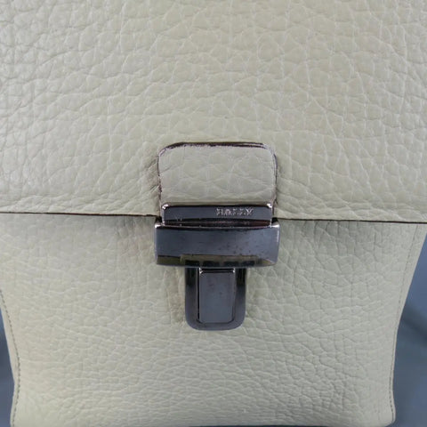 BALLY Mint Green Beige Textured Leather Cross Silver Buckle Body Bags BALLY