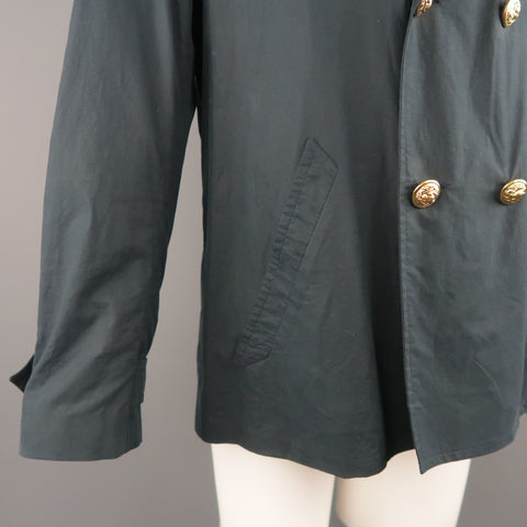BAND OF OUTSIDERS S Navy Cotton Hooded Jacket