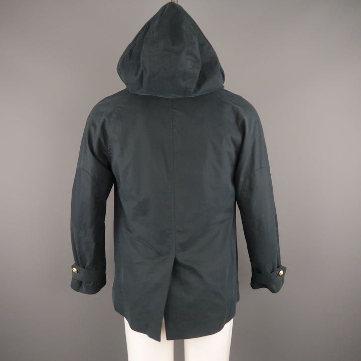 BAND OF OUTSIDERS S Navy Cotton Hooded Jacket
