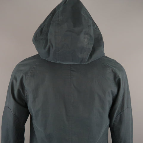 BAND OF OUTSIDERS S Navy Cotton Hooded Jacket