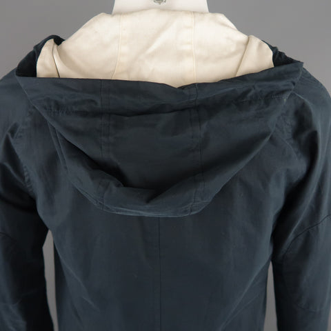 BAND OF OUTSIDERS S Navy Cotton Hooded Jacket
