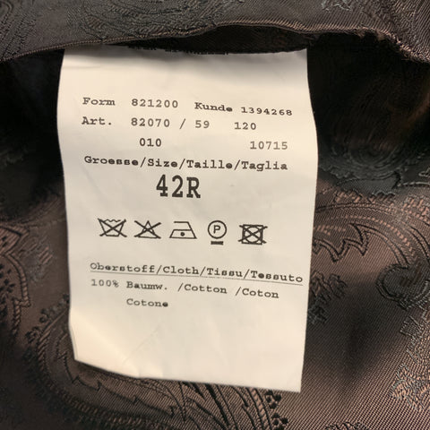 BARNEY'S NEW YORK 42 Black Cotton Notch Lapel Long Coat