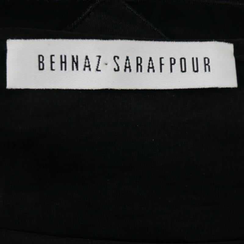 BEHNAZ SARAFPOUR Size 4 Black Silk Layered Texture Cocktail Dress