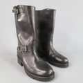 BELSTAFF Size 7 Black Leather FULHAM MOTO Biker Boots BELSTAFF