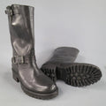 BELSTAFF Size 7 Black Leather FULHAM MOTO Biker Boots BELSTAFF