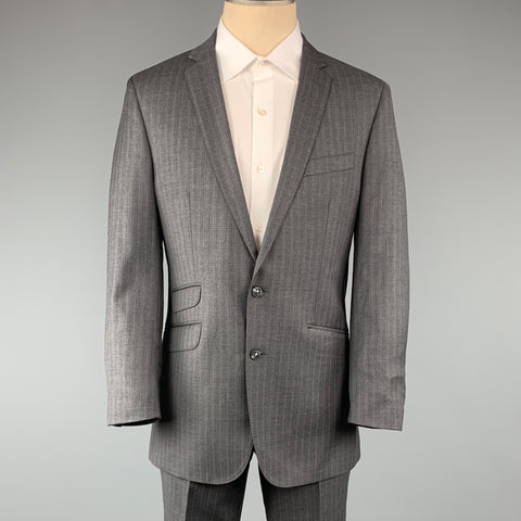 BEN SHERMAN 40 Gray Stripe Wool 33 x 30 Notch Lapel  Suit