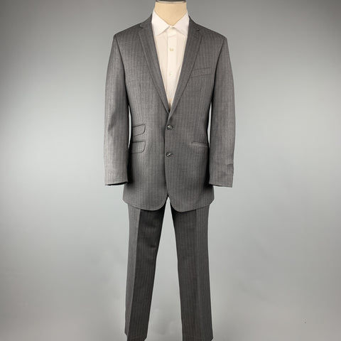 BEN SHERMAN 40 Gray Stripe Wool 33 x 30 Notch Lapel  Suit